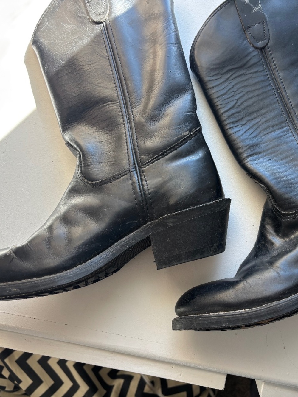 Black Cowgirl Boots Sz 6 Double H by Richland